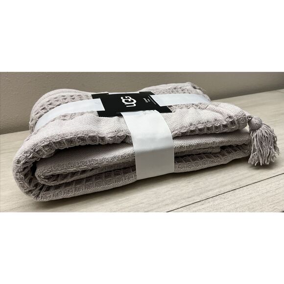 UGG CONRAD Shoreline Beige/Lt Brown/Off-White Throw Blanket 50”x 70” Soft - Picture 4 of 7